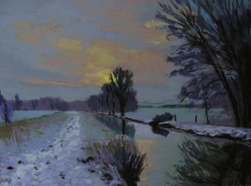Late sun on a snowy landscape