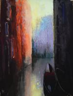 Sun and shade - canal with two gondolas