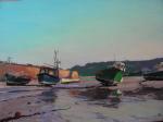 Late sun in the harbour, low tide, St Ives