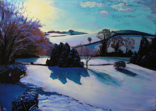 Sun & snow - a Devon landscape